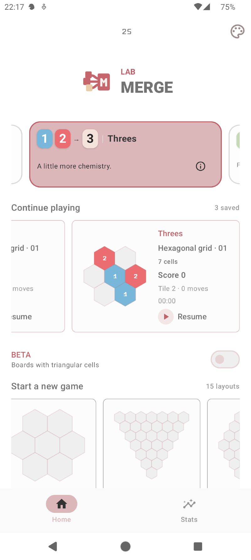 Lab Merge home screen