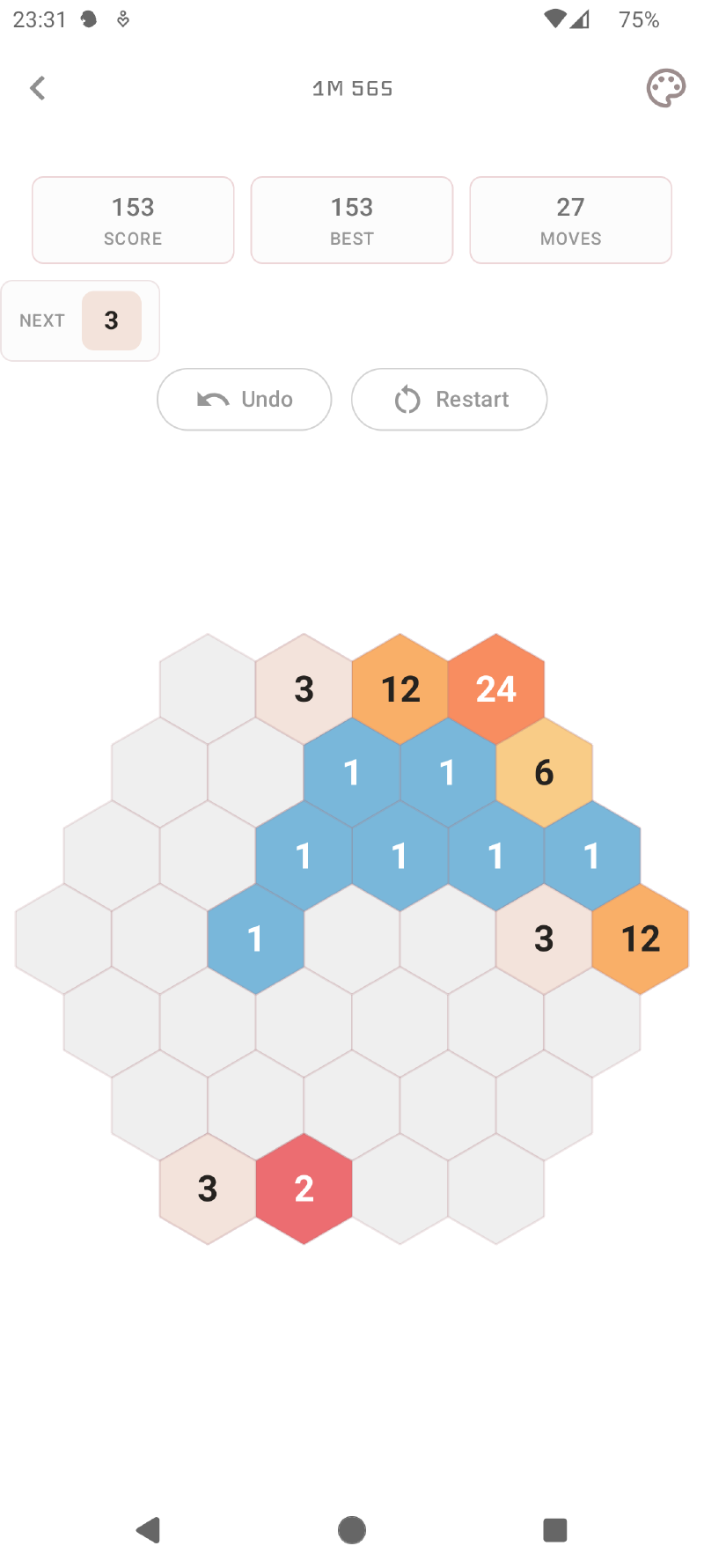Lab Merge hexagonal board
